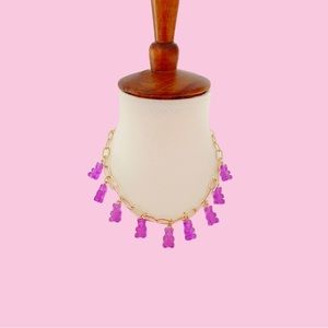 Gummy Bear Necklace - Purple and Gold